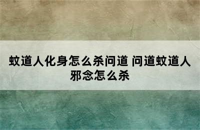 蚊道人化身怎么杀问道 问道蚊道人邪念怎么杀